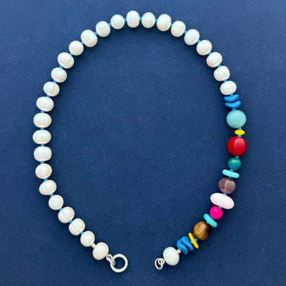 PEARL PARTY : Baroque Freshwater Pearls + Natural Gemstones and Vintage Beads