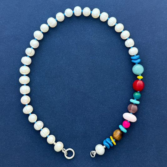PEARL PARTY : Baroque Freshwater Pearls + Natural Gemstones and Vintage Beads