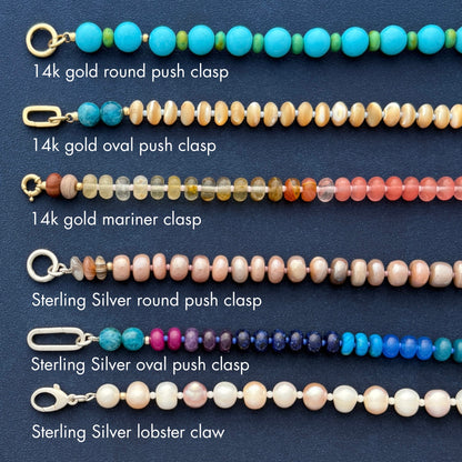 The essential necklace : red coral and blue turquoise - Natural Gemstone Beaded Necklace