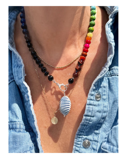 FULL SPECTRUM : multicolored beaded gemstone necklace