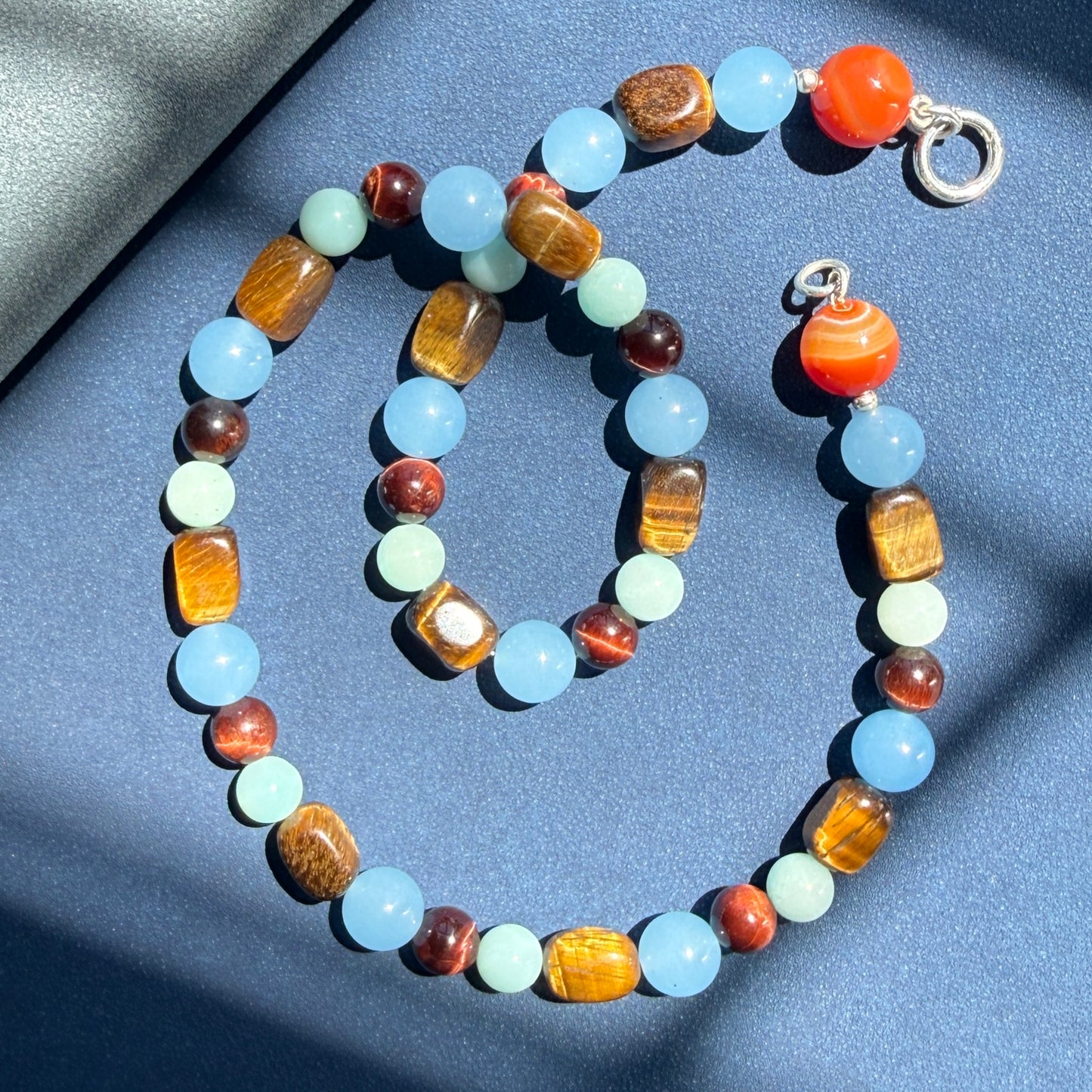 ARDEN : tiger's eye, carnelian, jade + amazonite