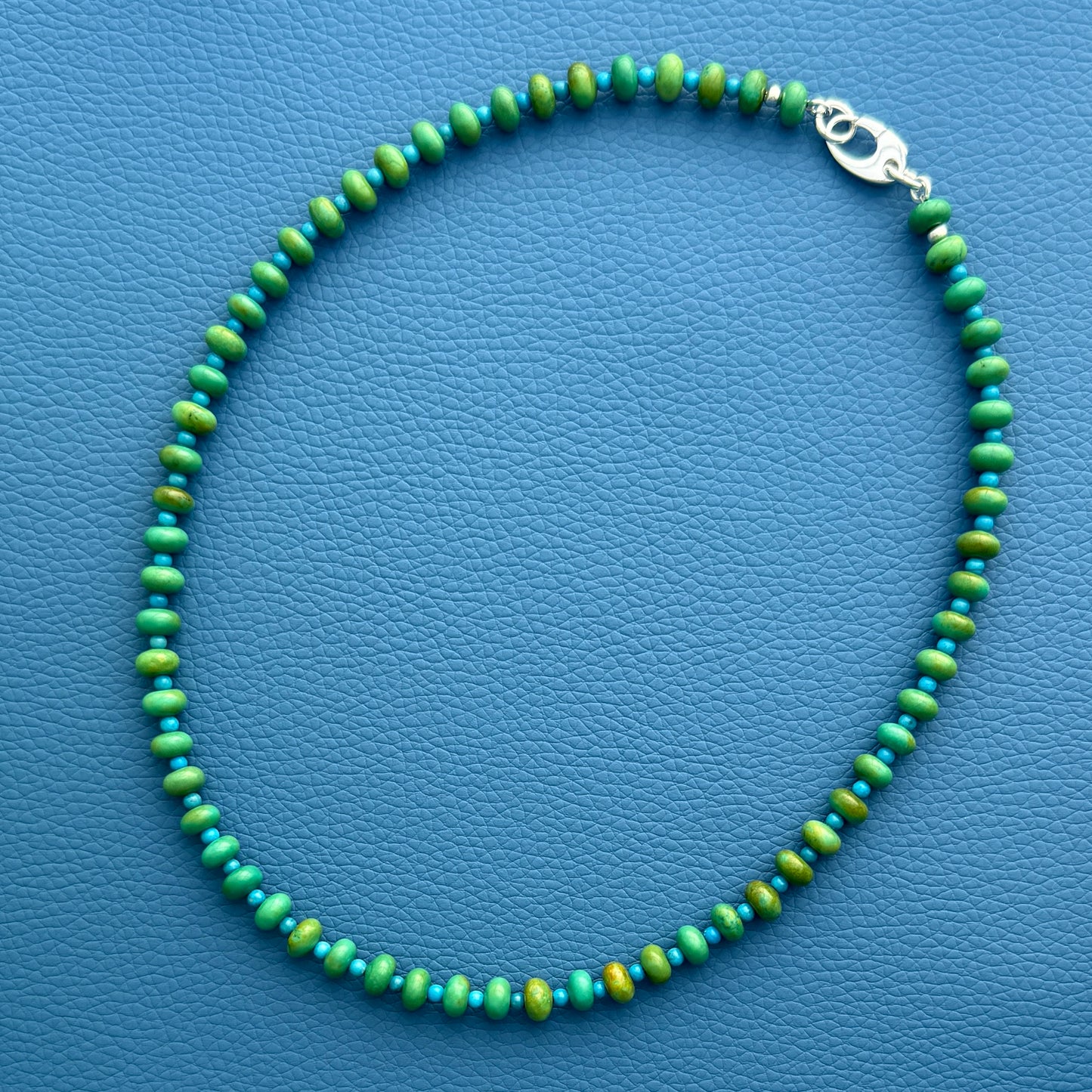 The essential necklace : southwest green and blue turquoise - Natural Gemstone Beaded Necklace