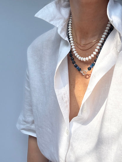 Midnight Dive: tiger's eye, apatite + quartz