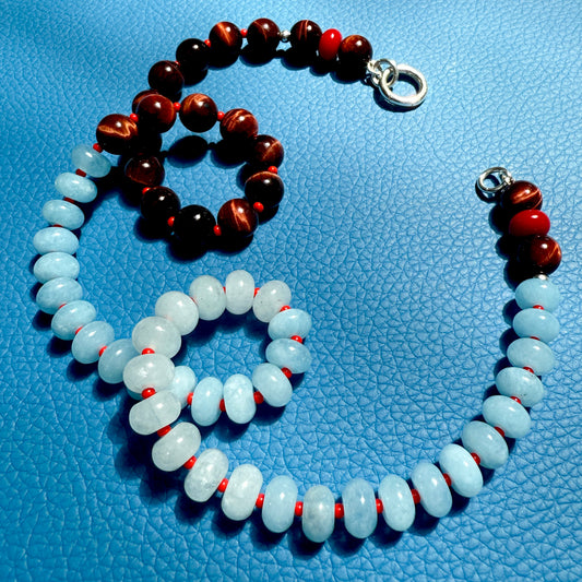 COLLAB! Happy Kicks : tiger's eye, jade and red coral