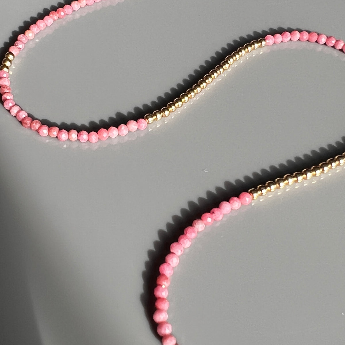 strand necklace : 14k gold + rhodonite – SOLO