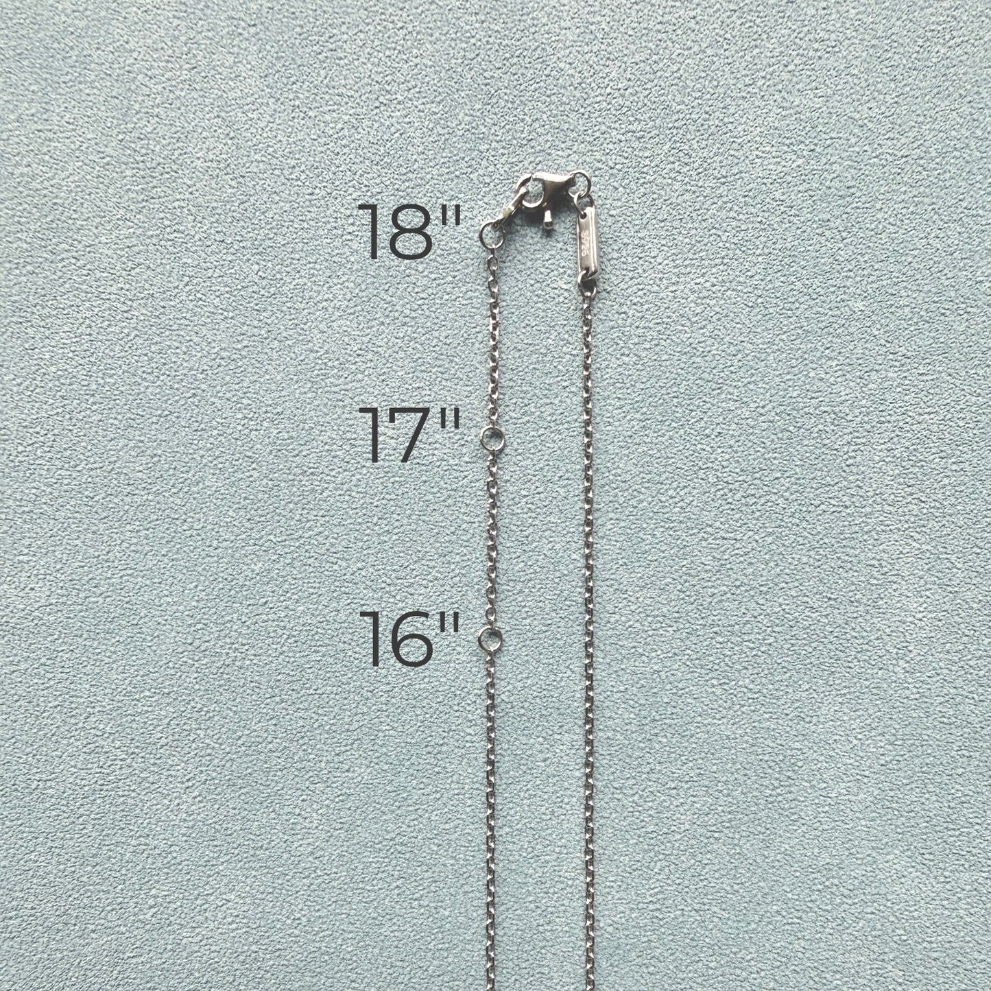 Blue Puffy Enamel Heart on Sterling Silver Chain