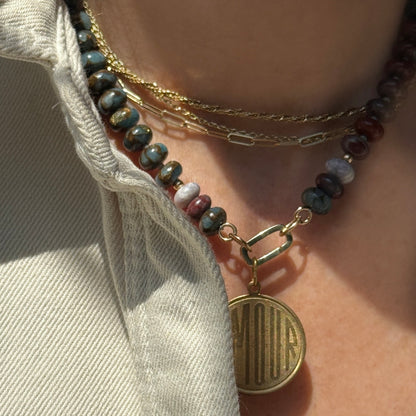 Canyon Skies: Jasper + Moonstone -  Natural Gemstone Beaded Necklace