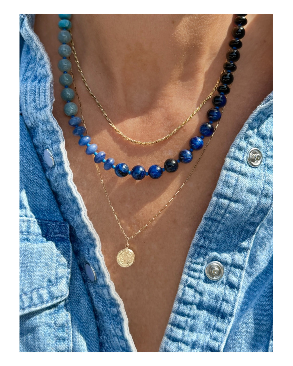 FULL SPECTRUM : multicolored beaded gemstone necklace