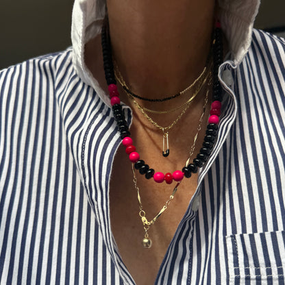 NEW! Roxy : Black Onyx, Red Coral and Howlite