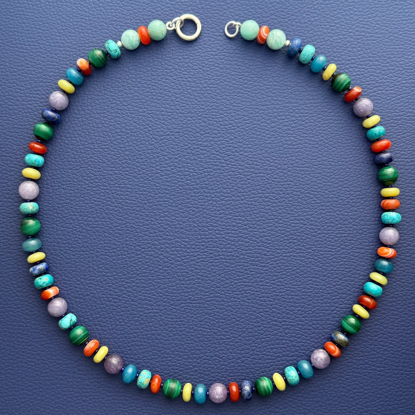 Indra : malachite, carnelian, jade, turquoise, lapis luzli, chalcedony