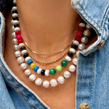 High Frequency : white onyx, black onyx, red coral, malachite, green turquoise, amazonite and howlite