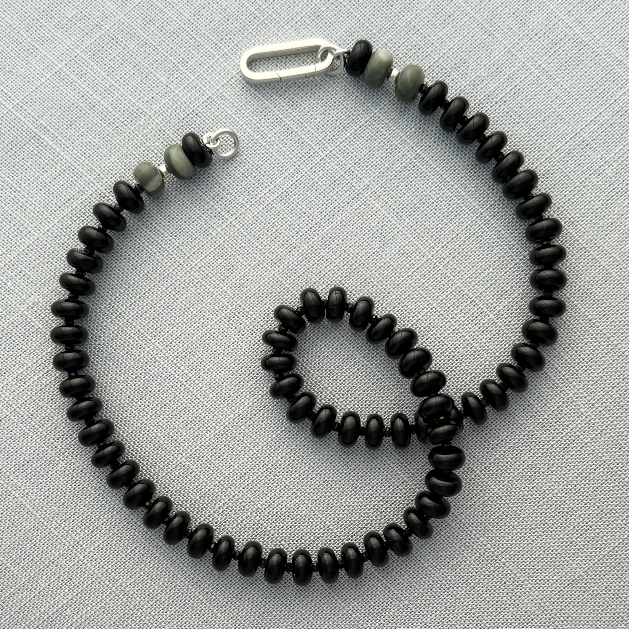 Midnight Moss: Black Onyx and Jasper - Natural Beaded