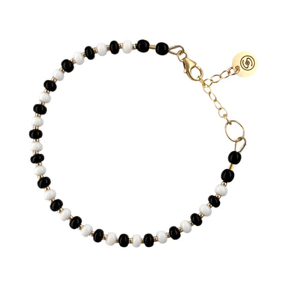Bright and cheerful 'Classic Remix' bracelet, hand-strung with Czech glass beads and durable 14K gold-filled findings, perfect for everyday wear.
