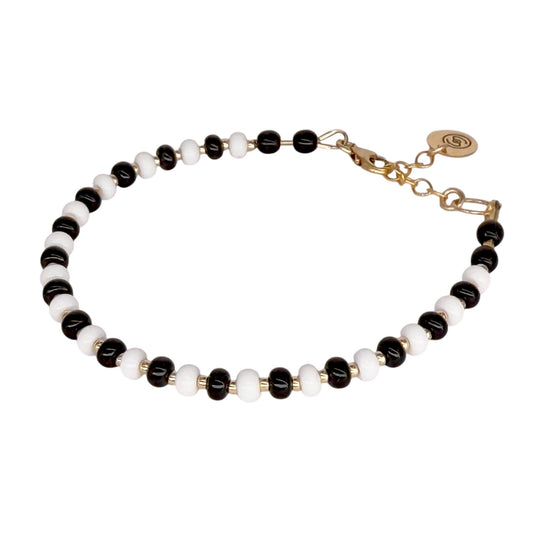 Colorful 'Classic Remix' bracelet from the HAPPY Collection, featuring vibrant Czech glass beads and tarnish-resistant 14K gold-filled accents.